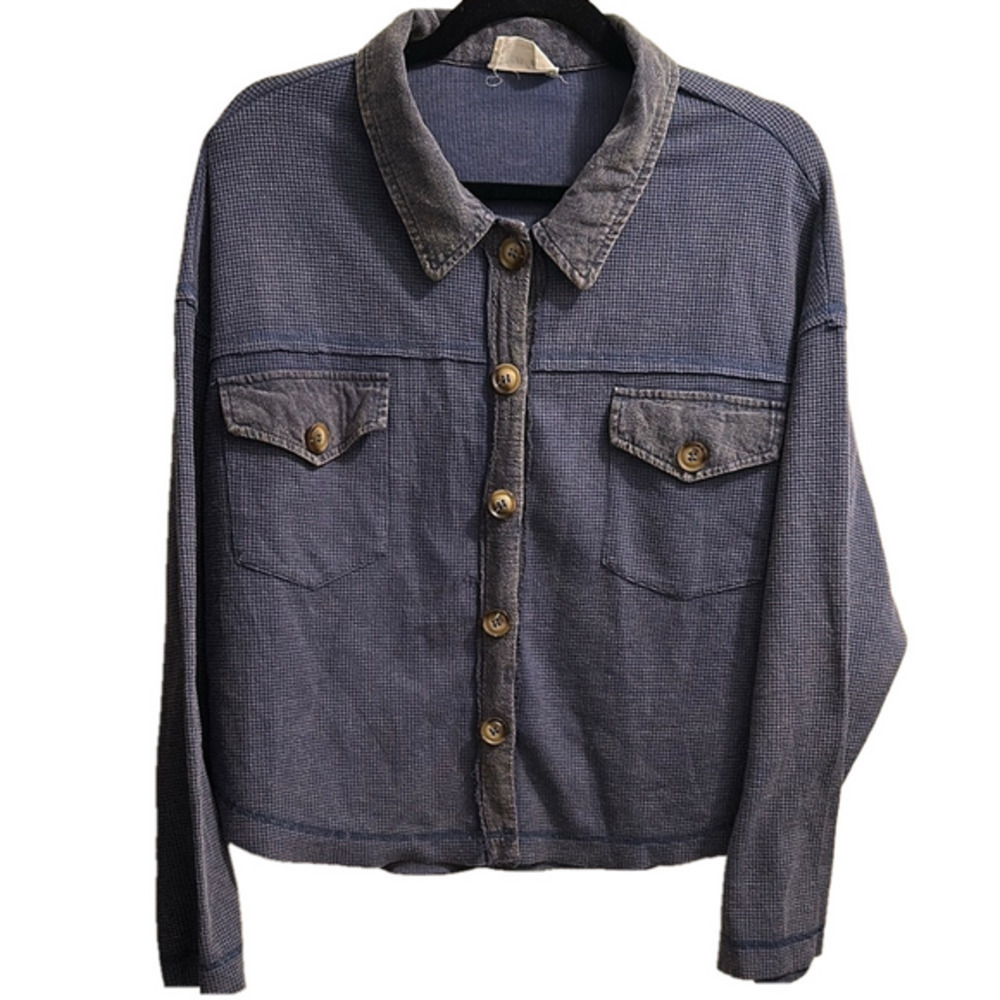 Women's Blue Button Down Shirt